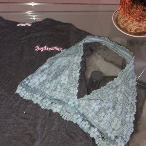 A laced bralet with an daydream tee